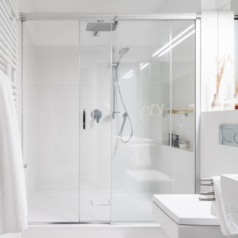 Modern Walk-in Shower with Rain Shower Head