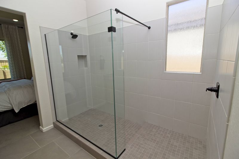 Glass Panel Shower with Black Frame